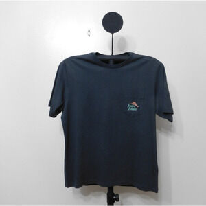 Tommy Bahama Black Spotifly Crew Neck Cotton T-Shirt - Size S